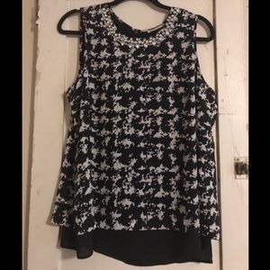 Black and White Blouse